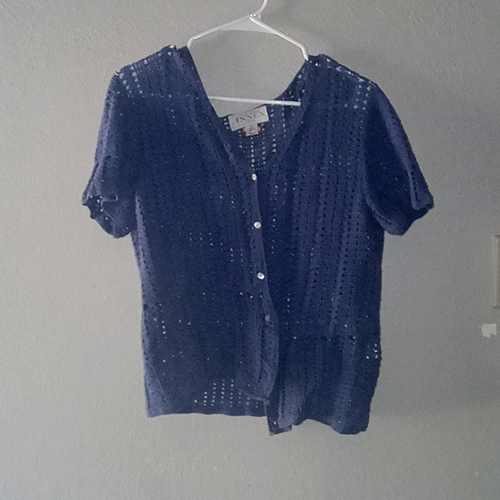 Blue shirt cardigan
